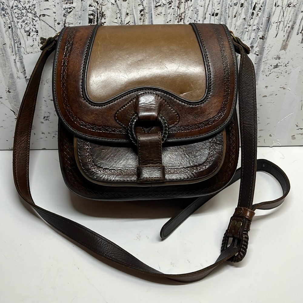 Anna Cainzo Leather Western Saddle Bag